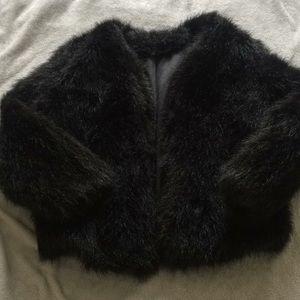 Black Faux Fur Coat